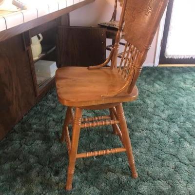 TWO solid counter / bar stools  BUY IT NOW