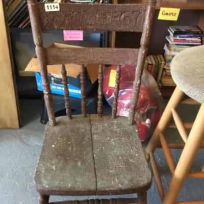 assorted chairs (3) 2 chairs and 1 stool (wood) Lot 1114