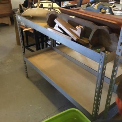 Metal and wood shelving unit Lot 1139