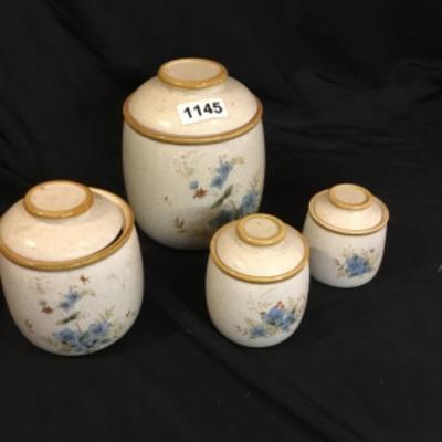 Mikasa garden club daydreams canister set 4 pieces with lids Lot 1145