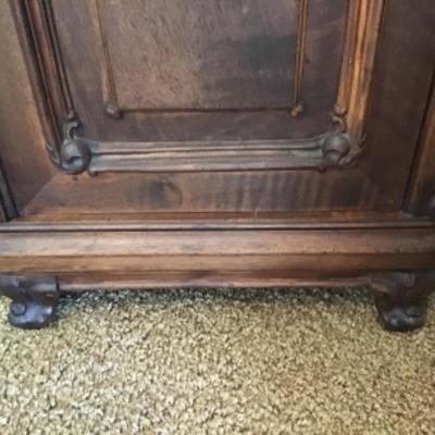 D-103 antique marble top cabinet, end table, nightstand