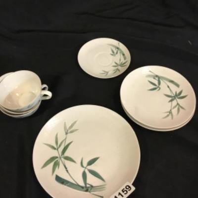 Handpainted bamboo China pieces lot 1159