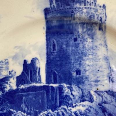 Antique Royal Doulton Pembroke Castle Flow Blue Seriesware Plate MINT