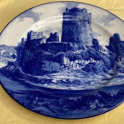 Antique Royal Doulton Pembroke Castle Flow Blue Seriesware Plate MINT
