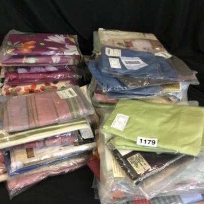 64 assorted curtains and valance Lot 1179