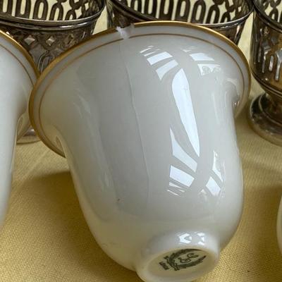 5 Sterling Lenox Porcelain Demitasse Tea Cups and Plates
