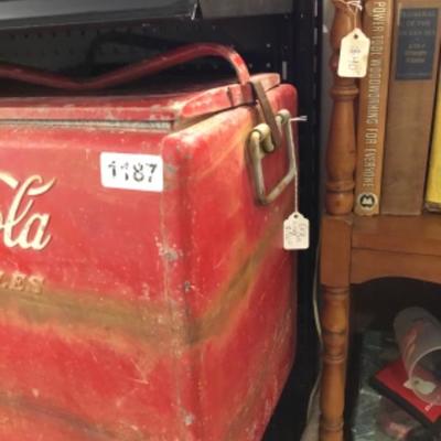  Vintage Coca Cola metal cooler lot 1187
