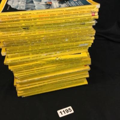 Approximately 35 National Geographic magazines dating back to 1962. Lot 1195
