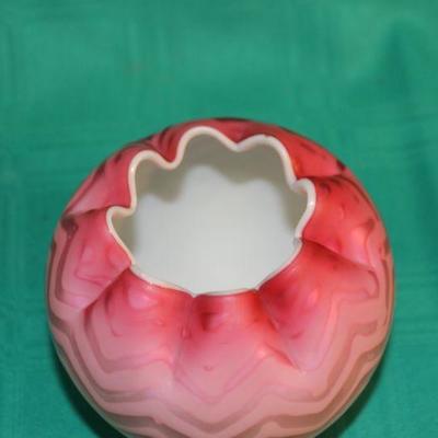 Pink Ombre Art Glass Rose Vase