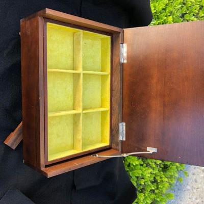 Mid-century Modern MCM WOODEN JEWELRY BOX ROTATING IN PEDESTAL