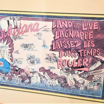 Lot #44  Louisiana - Land of Lagniappe, Love and Good times print