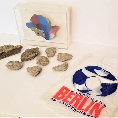 Lot #48  Pieces of the Berlin Wall - largest in Acrylic Case