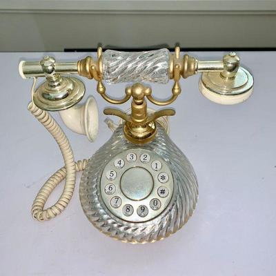 LOT 36  Old fashioned telephone and glassware