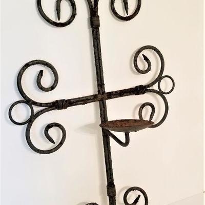 Lot #54  Shabby Chic Outdoor/Indoor Candleholder - Wrought iron
