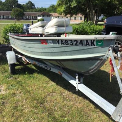 Starcraft Boat on trailer, Yamaha 9.9 outboard motor. AS IS, no title. Lot 1233