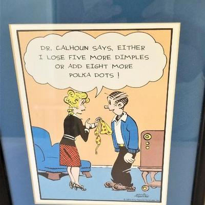 Lot #58  Framed Dagwood and Blondie Cartoon - personalized