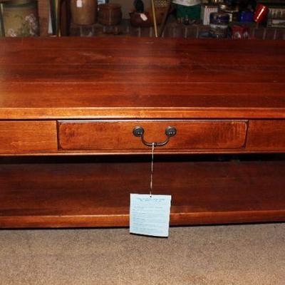 Lot 414: Large Ethan Allen 1 drawer Coffee Table