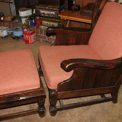 Lot 416: Chair and Ottoman with Upholstered cushions