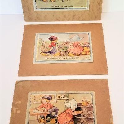 Lot #65  Lot of three Charming antique Day of the Week Prints