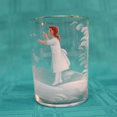 Vintage Mary Gregory Hand Painted Juice Glass