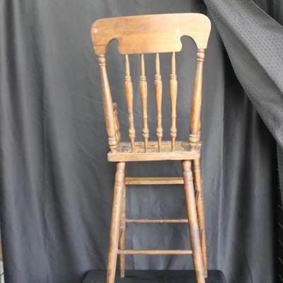 Child's Wood High Chair