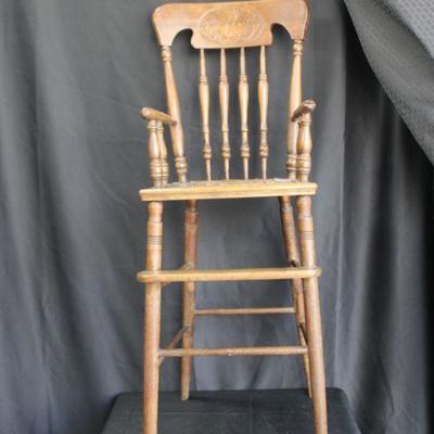 Child's Wood High Chair
