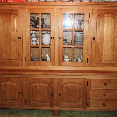 Lot 431: Hand-crafted European Oak China Cabinet