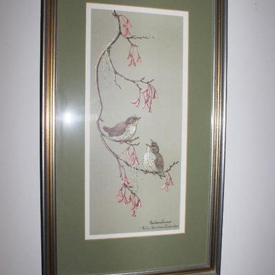 Lot 432: Ann Worsham Richardson Brown and White Birds, Double signed