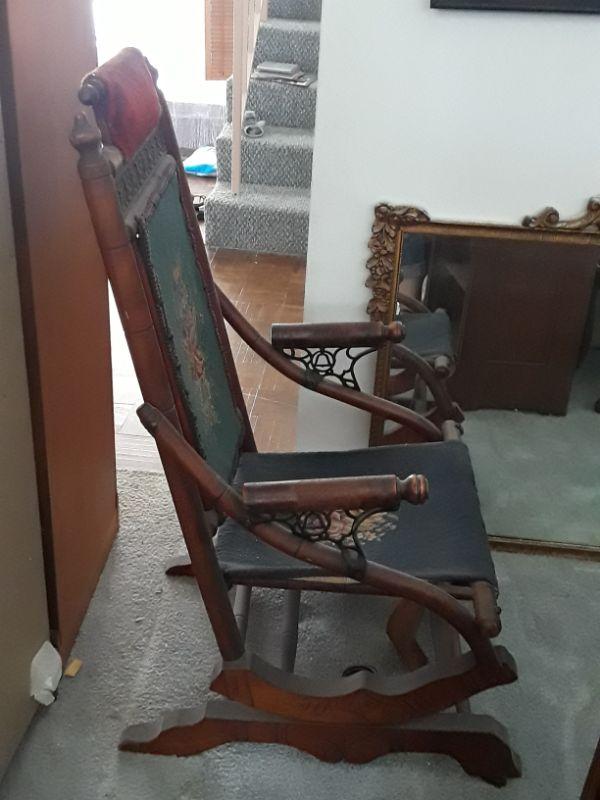 Antique coil 2024 spring rocking chair