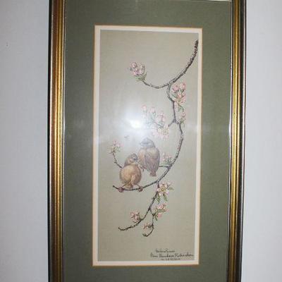 Lot 433: Ann Worsham Richardson Print, Brown Birds, Double Signed and numbered