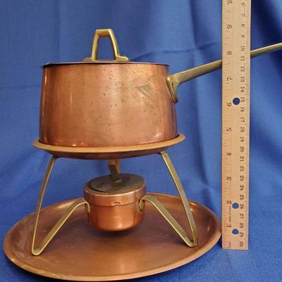 Lot 83: Vintage Copper and Brass Fondue Pot