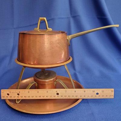 Lot 83: Vintage Copper and Brass Fondue Pot