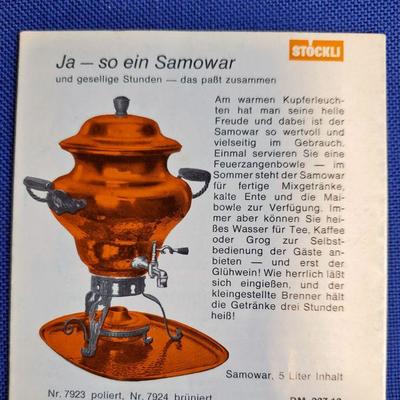 Lot 87: Vintage Stockli Copper Samovar