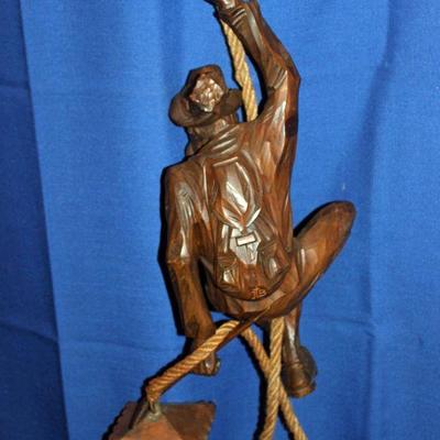 Lot 351: Large Hand Carved Mountain Climber