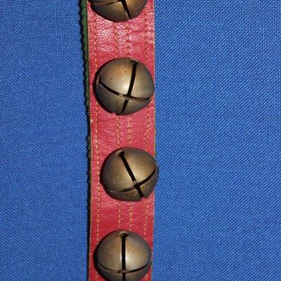 Lot 375: Vintage Sleigh Bells on Leather Strap