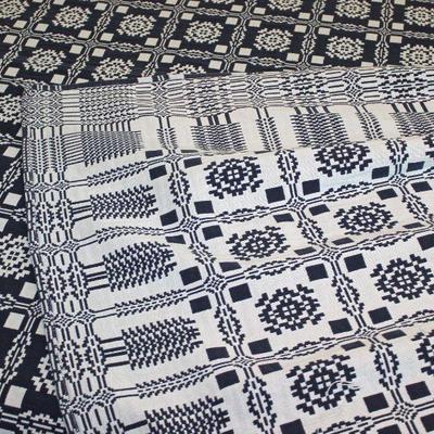 Lot 377: Blue and White Coverlet