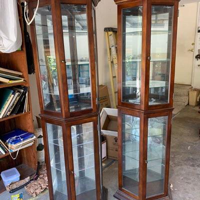 LOT 53 Pair tall lighted display cabinets