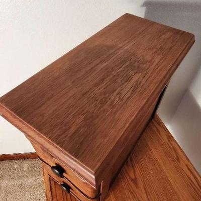 Small Antique Wood Table Top Drawer