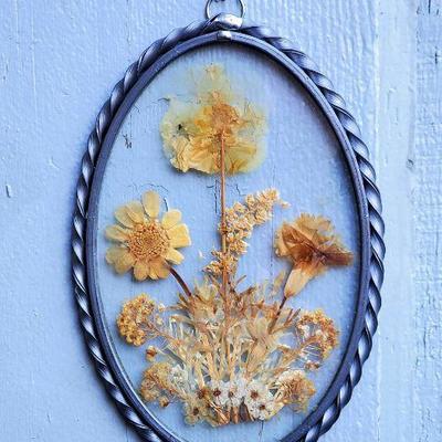 Pressed Wildflowers in Framed Glass