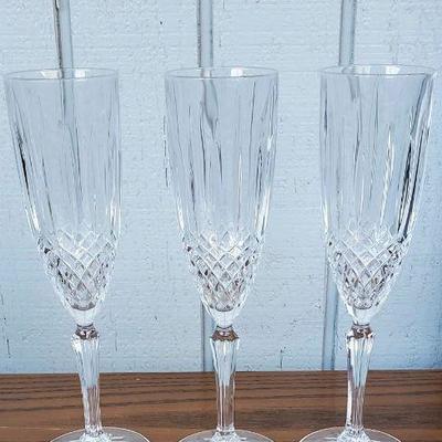 Crystal Glass Wine Or Champagne Flutes Lot