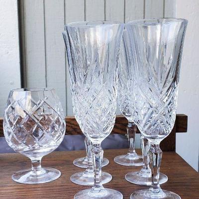 Crystal Glass Wine Or Champagne Flutes Lot