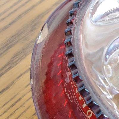 Vintage Cranberry Glass Lidded Bowl