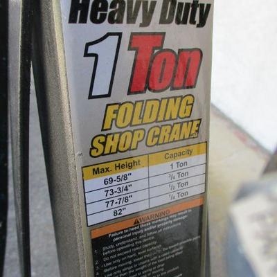 Lot 261 - Pittsburgh Heavy Duty 1 Ton Folding Shop Crane & 3 Tone Long Ram