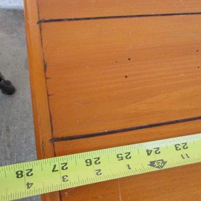 Lot 262 - Wooden End Table - Wrought Iron Legs
