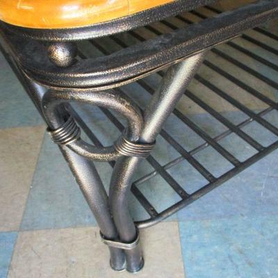 Lot 263 - Wooden Coffee Table With Wrought Iron Frame