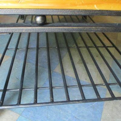 Lot 263 - Wooden Coffee Table With Wrought Iron Frame