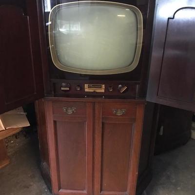 Mid Century Modern 1940's 1950's Vintage Capehart Television & Cabinet With Manual
