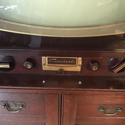 Mid Century Modern 1940's 1950's Vintage Capehart Television & Cabinet With Manual