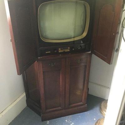 Mid Century Modern 1940's 1950's Vintage Capehart Television & Cabinet With Manual