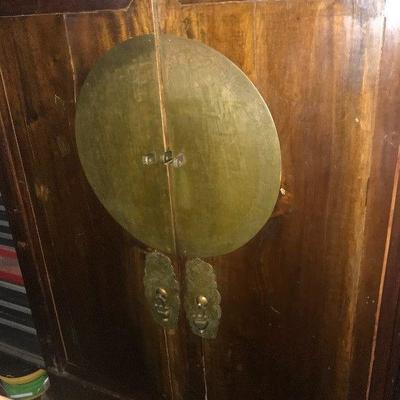 Antique Chinese 19th Century or Much Earlier Wedding Cabinet Chinoiserie